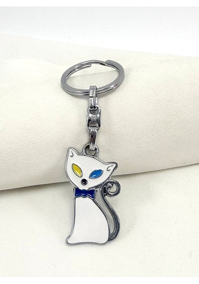 Metal Kedi Figürlü Anahtarlık, Hediyelik Kedili Anahtarlık