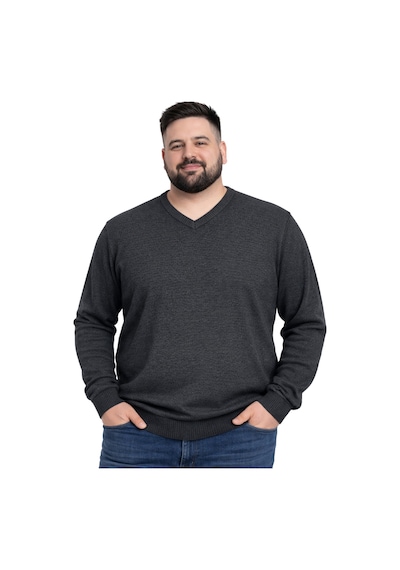 Battalmoda Erkek Büyük Beden Antrasit V Yaka Triko Kazak 3xl-4xl-5xl-6xl