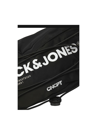Jack & Jones Erkek Logo Baskili Fermuarli Çanta - Zitrus 12263790 Black Kahverengi