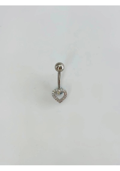 Kalp Detaylı Göbek Piercing Çok Renkli 72087506