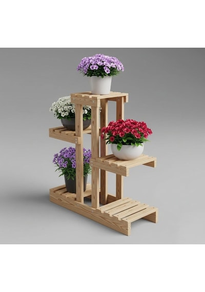 Çok Amaçlı Kitaplık 5 Bölmeli - 25 Cm Raf Aralığı - Modern Dekoratif Mutfak Ve Ofis Rafı Bej
