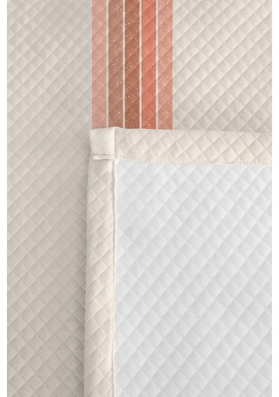 Evimde Bambaşka Pastel Gökkuşağı Kız Çocuk Pike Takımı - Minimal Pudra Krem Bebek Odası Yatak Örtüsü - 160x220  CM