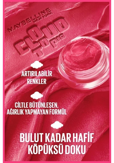 Maybelline New York Cloudtopia Köpük Dokulu Mat Allık + Ruj 07 Moonlit Rose