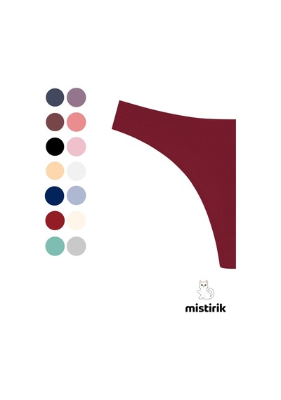 Mistirik Paulo Model Fitilli Esnek Kumaş String Tanga Bordo Renk Bordo