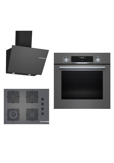 Bosch HBF534EH3T-POP7C9P30O-DWK66PJ70T Ankastre Gri 3 Lü Set 307