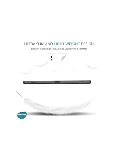 Microsonic Samsung Galaxy Uyumlu Tab S10 Plus X820 Kılıf Slim Translucent Back Smart Cover Tablet Kılıfı