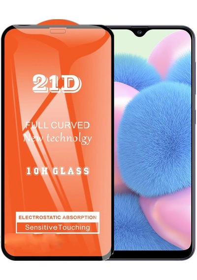 Samsung Uyumlu Galaxy A30S Ekran Koruyucu 21D Tam Kaplayan Kavisli