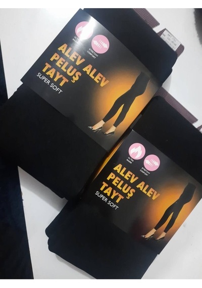 İtaliana Italiana Peluşlu Termal Tayt Ultra Sıcaksiyahl/Xl Siyah