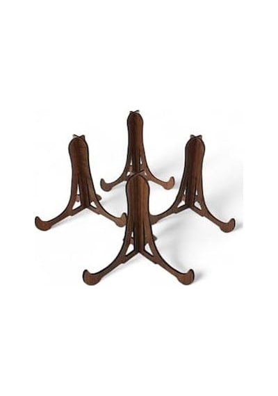 Tabak Ve Süs Levhaları Gerçek Ahşap 4&apos Lü Teşhir Ayağı 10 Cm X 10 Cm Stand