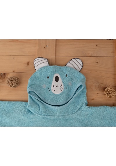 Sevimli Koala Desenli Kapüşonlu Bebek & Çocuk Panço Havlu Standart
