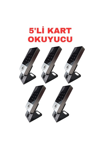 Sr-214 Lcd Em-w Ip68 Parmak İzi Kart Şifre Okuyucu Lcd Ekranlı Metal Kasa 125 Khz 5 Adet