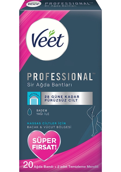 Veet Pro. Hassas Ciltler İçin Ağda Bandı 20'li Süper Fırsat