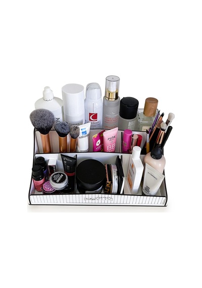 Bella Small Ahşap Makyaj Takı Banyo Kozmetik Düzenleyici Organizer Beyaz Bej - 193776952 Bej