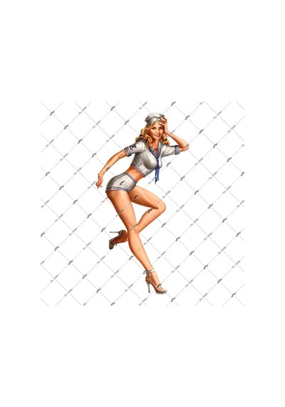 Bay Etiket Pnp4 Denizci Pinup Kizi Sticker