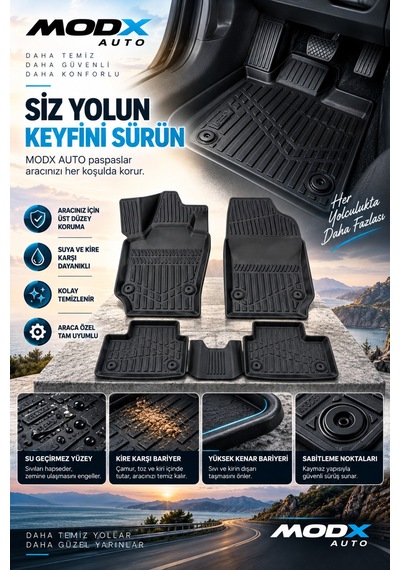 Volvo V90 2016+ Aracınıza Özel Üretim Havuzlu Paspas Takımı A+ -mod-