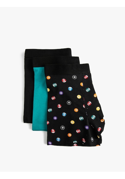 Koton 3'lü Boxer Seti Oyun Baskılı Çok Renkli Yeşil 4slm90030mk Yeşil