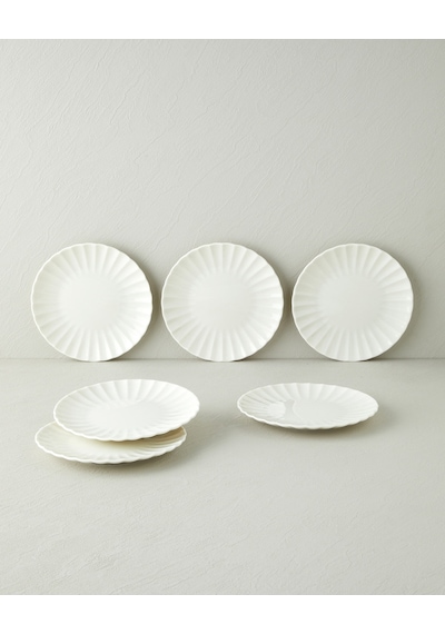 English Home Wave Porselen 6'lı Pasta Seti 20 Cm Beyaz