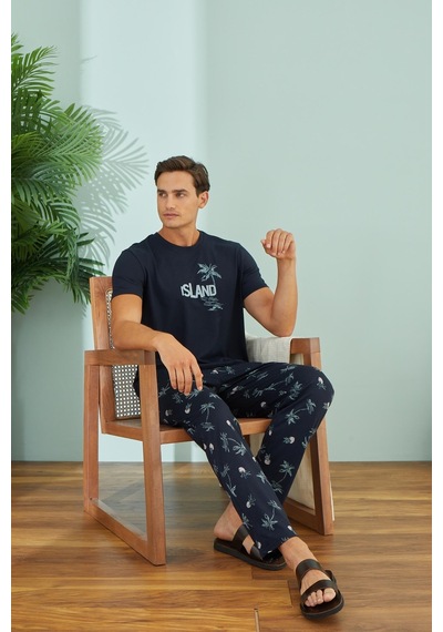 Sevim Erkek Kısa Kol Lacivert Pijama Takım C5t9n49 001