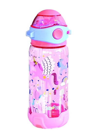 Dream Vest Çiçekli Unicorn Şeffaf Matara 650 Ml. K Diğer