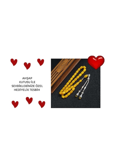 Vipkehribar Sarı Hareli Sıkma Kehribar Yılangözü Tesbih 8 x11 MM