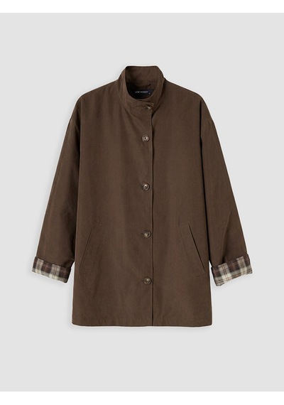 Lcw Modest Kahverengi Oversize Gabardin Kadın Trençkot