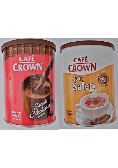 Cafe Crown Salep + Sıcak Çikolata Tadıyla Toz İçecek 2 x 400 G