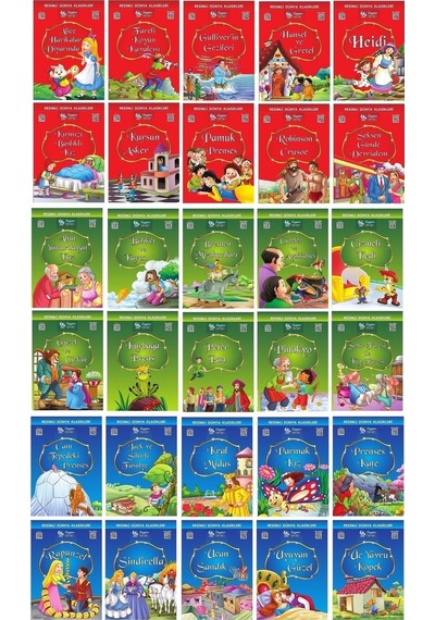 1.ve 2. Sınıflar Için Resimli Dünya Klasikleri 1-2-3 30 Kitap + Kitap Okuma Not Defteri