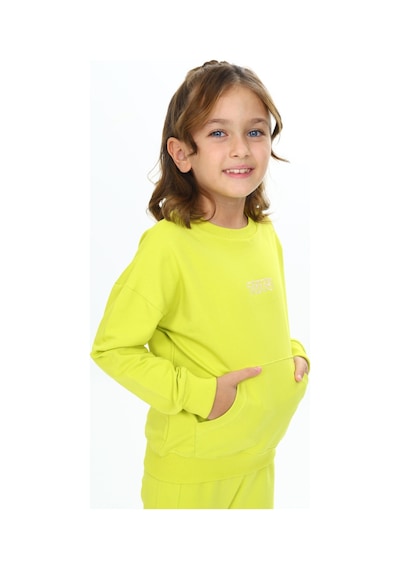 Toontoy Kids Toontoy Kız Çocuk Kanguru Cepli Tnty Nakışlı Eşofman Takım Yeşil