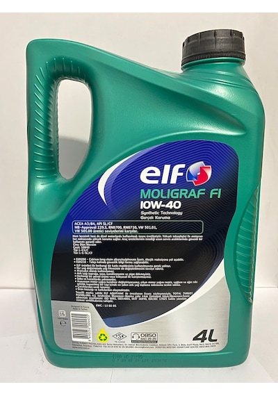 Elf Moligraf F1 10W-40 A3/B4 Sentetik Motor Yağı 4 L