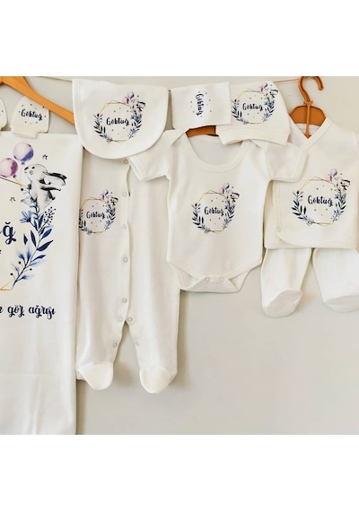 İsimli Hastane Çıkış Seti Unisex Ekru