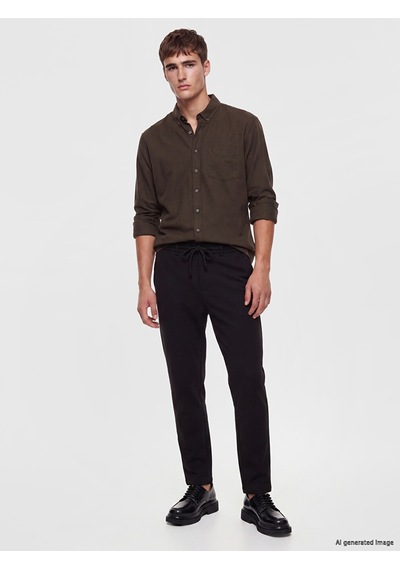 Lcw Vision Kahverengi Regular Fit Oxford Erkek Gömlek