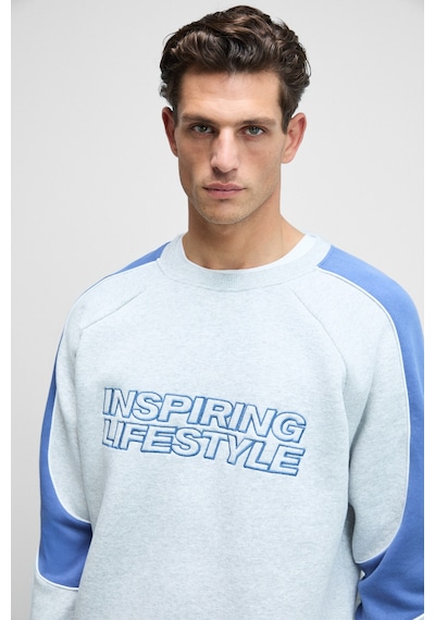 Grımelange Hercules Erkek Bisiklet Yaka Önü Nakışlı Kolları Biyeli Grimelanj Sweatshirt Grimelanj