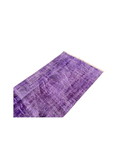 El Dokuma Mor Yolluk 62x244 Dekoratif Yün Halı Mor