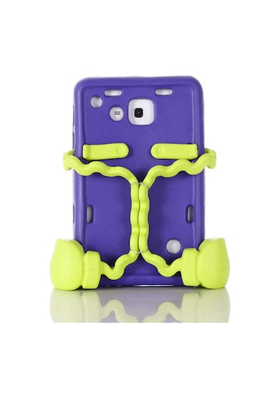 Galaxy Uyumlu  Tab 3 Lite 7.0 T110 Tknc Eva Boxer Tablet Silikon - Mor Arka Kapak
