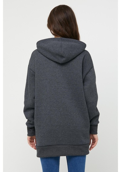 Ünisex Fermuarlı Sweatshirt Antrasit Lacivert