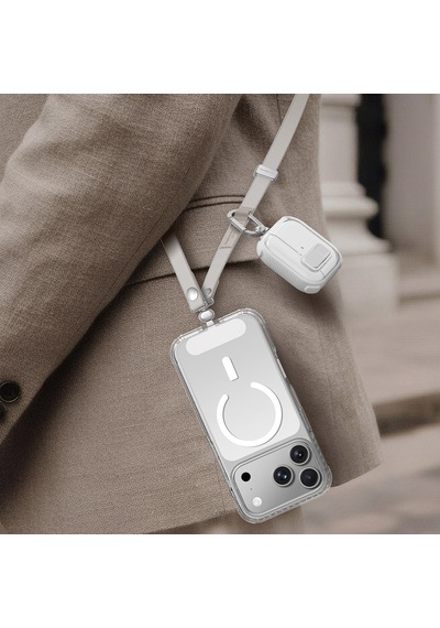 Amazingthing Titan Serisi Ayarlanabilir Manyetik Tasarımlı Telefon Ve Apple Uyumlu AirPods Boyun Askı İpi Gri Gri