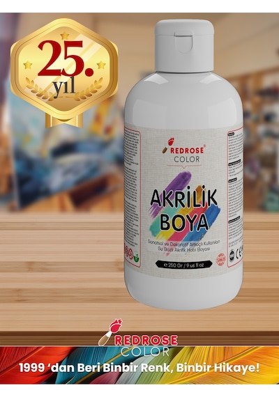 Red Rose Beyaz Akrilik Boya 250 G
