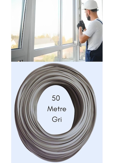 Pimapen Pvc Pen Kapı Pencere Fitili Contası 50 Metre Gri Diğer