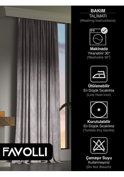 Kadife Dokulu Gümüş Grisi Ada Fon Perde Ekstrafor Büzgülü Dream Series Gümüş Gri Gri - Gümüş