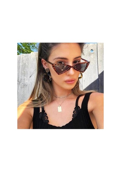 Krazzi Kelebek Leopar Kedi Güneş Gözlüğü - Siyah Cam Bej