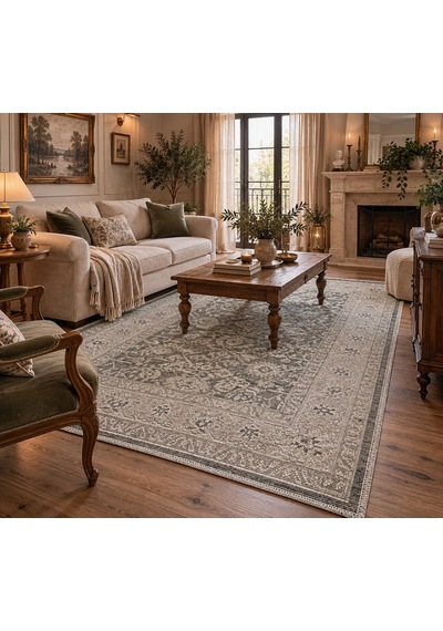 Luxess Halı Alpaca 1191 Kahve Eskitme Desenli Makine Halısı Kahverengi