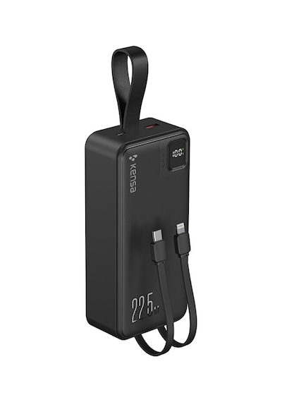 Taşınabilir 30.000 Mah Powerbank 22.5w Pd Hızlı Şarj, Led Gösterge, Android & Apple Uyumlu iOS Siyah