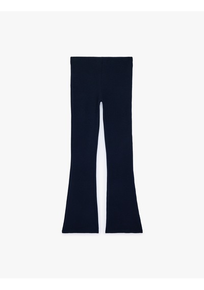 Koton Beli Lastikli Kaşkorse İspanyol Paça Tayt Pantolon Lacivert 6sal40116ık