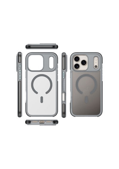 Buff Apple iPhone Uyumlu 18 Pro /17 Pro Magsafe Air Bumper Kılıf Gray Gri