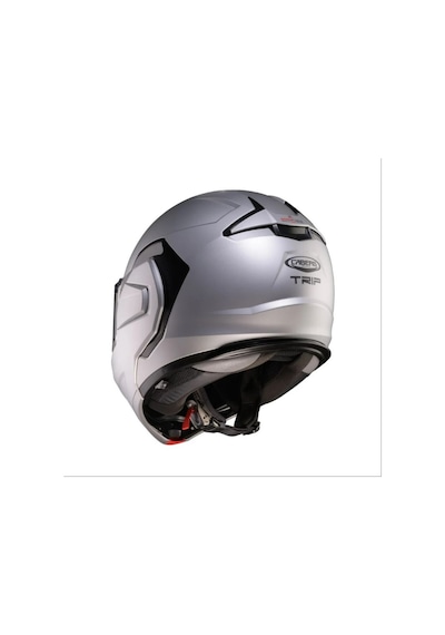 Trip Mat Gümüş Motosiklet Kaskı Modüler Çene Açılır Güneş Vizörlü Motorcu Kaskı Beyaz