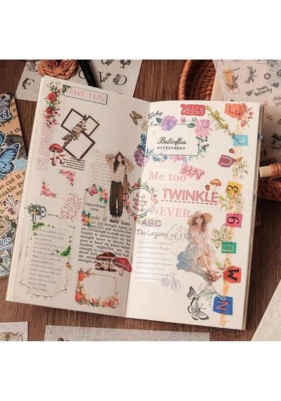 24 Sayfa Washi Çiçek Çerçeve Sticker Bullet Journal Scrapbook Laptop