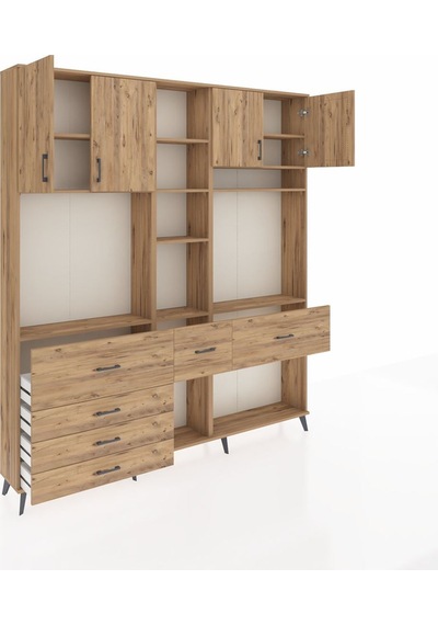 Arges Dolap 11 Raflı 6 Çekmeceli 4 Kapaklı 220x30x243 Çam-çam/çam Atlas Çam/atlas Çam Arges Dolap 11 Raflı 6 Çekmeceli 4 Kapaklı 220x30x243 Çam-çam/çam Atlas Çam/atlas Çam