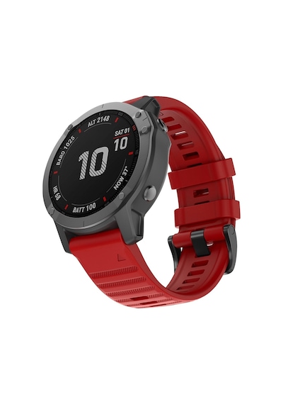Caseonn Garmin Fenix 5x Plus Kordon Quickfit Premium Spor Kayış Kırmızı