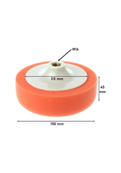 Bondit Turuncu Oto Pasta Cila Parlatma Polisaj Süngeri 150mm 6 Lı Paket
