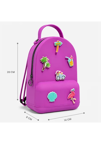 Vicco Pvc Mini Boy Çocuk Plaj Çantası Kreş Çantası Sırt Çantası Okul Çantası Unisex Çanta Mor